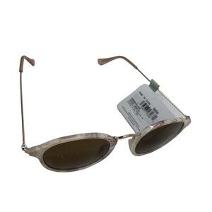 CaliBlue 58880CAL318 Marble Leaf Gold Brown Round Womens Sunglasses 100% UV
